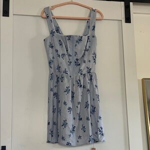Reformation linen Blue Floral Mini Dress